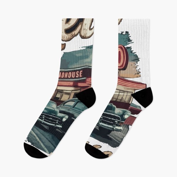 Item preview, Vintage Retro Roadhouse Diner 50s Classic Car Rockabilly Aesthetic Design designed and sold by Valisdesign.