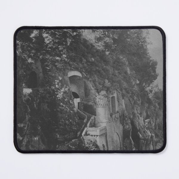 Item preview, Italian Palazzo, Sorrento, Italy, vintage 1909 coastal Amalfi black and white landscape poster art print designed and sold by Astrid Arkhangelsky.