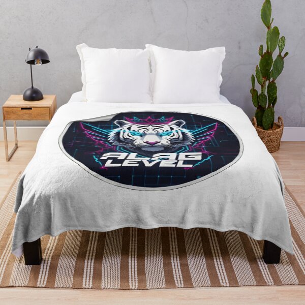 Item preview, Majestic Neon White Tiger King with Crown Art designed and sold by RickyStick.