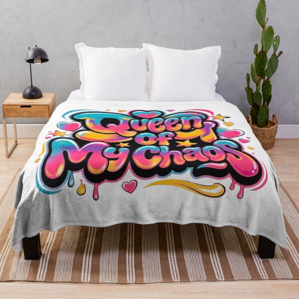 Item preview, Queen of My Chaos - Retro Y2K Airbrush Bubble Graffiti designed and sold by Serjames.