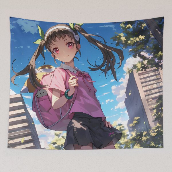 Item preview, Mayoi Hachikuji Bakemonogatari Sunny Day Schoolgirl Backpack Cute Pose designed and sold by Tokyonomad.