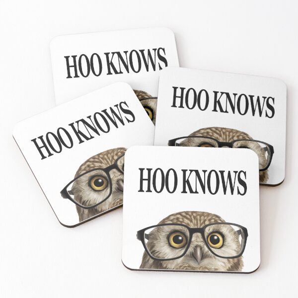 Item preview, Hoo Knows? Cute Nerdy Owl with Glasses Funny Pun Illustration designed and sold by PLisasPets.