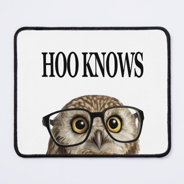 Item preview, Hoo Knows? Cute Nerdy Owl with Glasses Funny Pun Illustration designed and sold by PLisasPets.