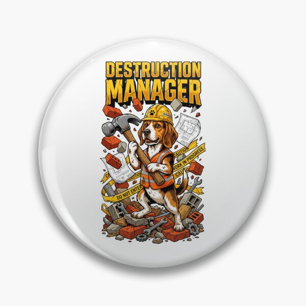 Item preview, Construction Worker Beagle Builder Cracked Heavy Font Illustration Art designed and sold by Tong4130.