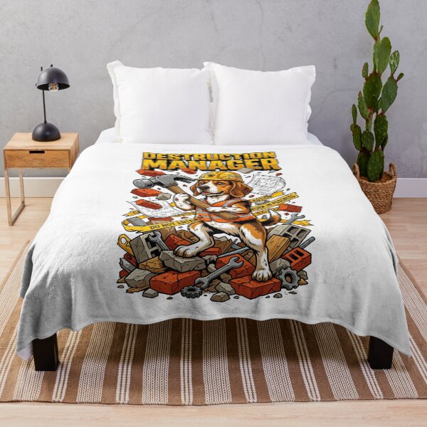Item preview, Construction Worker Beagle Builder Cracked Heavy Font Illustration Art designed and sold by Tong4130.