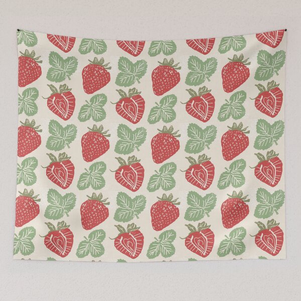 Item preview, Strawberry Block Print designed and sold by AbigailHerman.