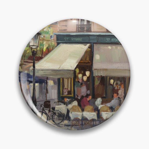 Item preview, Paris Café Wall Art – Parisian Street Scene Painting designed and sold by CARRAANN.