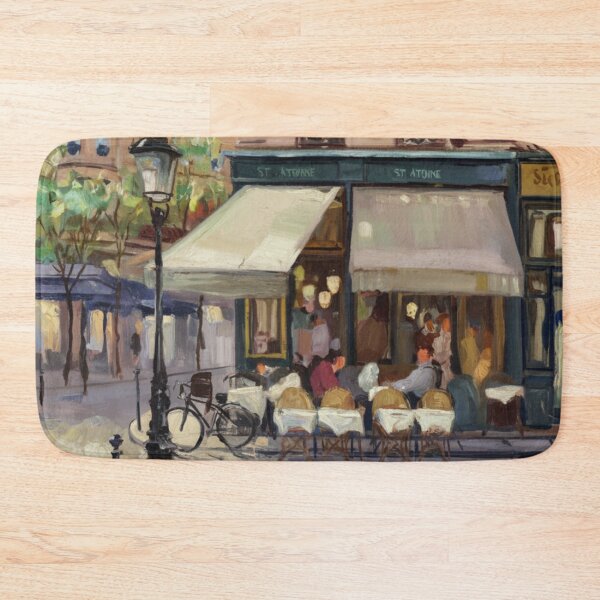 Item preview, Paris Café Wall Art – Parisian Street Scene Painting designed and sold by CARRAANN.