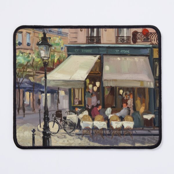 Item preview, Paris Café Wall Art – Parisian Street Scene Painting designed and sold by CARRAANN.