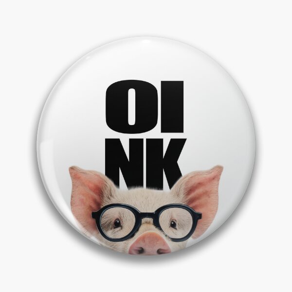 Item preview, OINK Funny Pig with Black Glasses Cute Farm Animal Illustration designed and sold by PLisasPets.