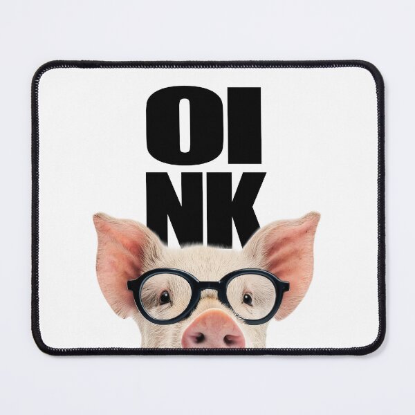 Item preview, OINK Funny Pig with Black Glasses Cute Farm Animal Illustration designed and sold by PLisasPets.