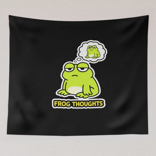 Item preview, Frog Thoughts – Funny Overthinking Frog Meme designed and sold by VibeOffline Studio.