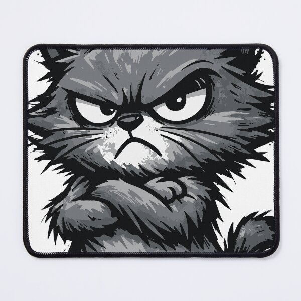 Item preview, A sarcastic cat character showing pure attitude and annoyance. The grunge textures give the design a bold personality while keeping it clear for sticker designed and sold by Dejbar.
