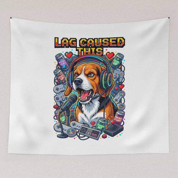 Item preview, Angry Beagle Gamer Streamer Pixelated Arcade Typography Vector Design designed and sold by Tong4130.