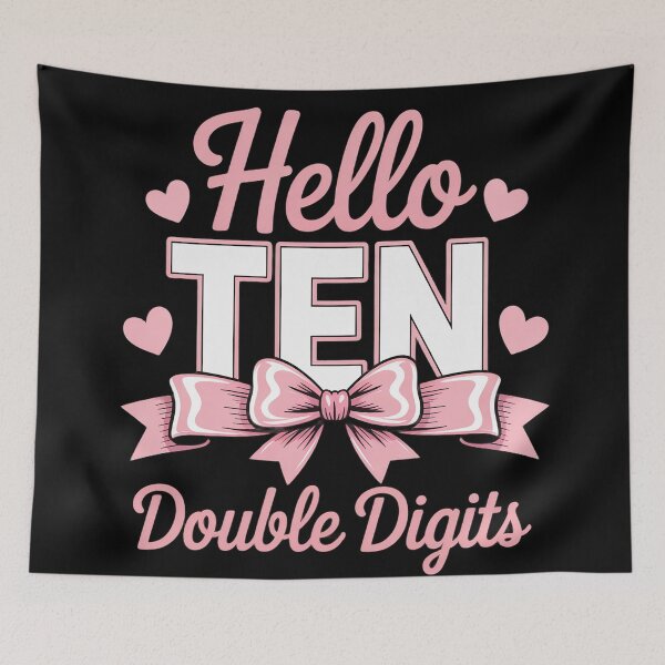 Item preview, Hello Ten - Double Digits Pink Coquette Bow Birthday designed and sold by AmazingViews.