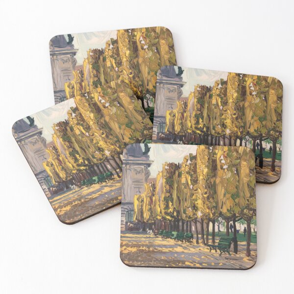 Item preview, Paris Park Painting – Autumn Trees and Parisian Street Landscape Art designed and sold by CARRAANN.