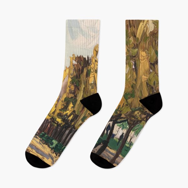 Item preview, Paris Park Painting – Autumn Trees and Parisian Street Landscape Art designed and sold by CARRAANN.