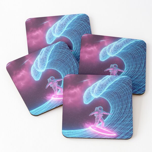 Item preview, Cosmic Wave Rider - Astronaut Synthwave Surfer designed and sold by powersunlight.