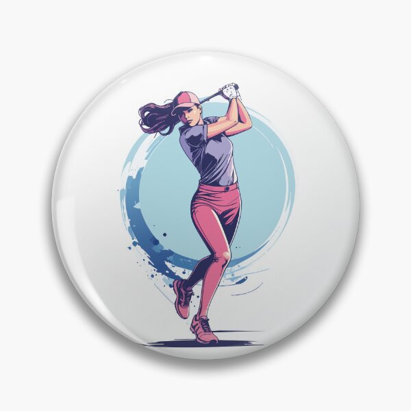 Item preview, Dynamic Female Golfer Swing – Energetic Sports Illustration designed and sold by sorryNOTsorry.brand.