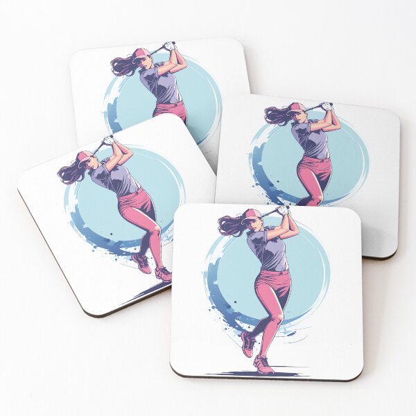 Item preview, Dynamic Female Golfer Swing – Energetic Sports Illustration designed and sold by sorryNOTsorry.brand.