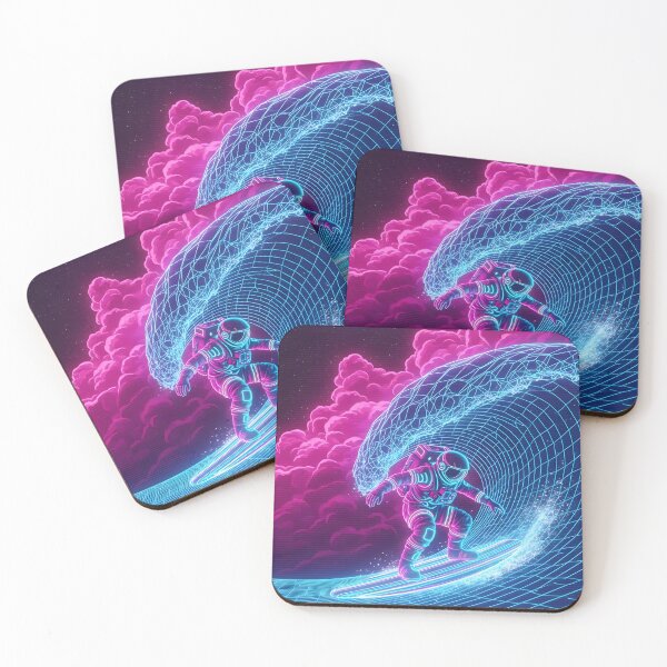 Item preview, Cosmic Wave Rider - Astronaut Synthwave Surfer designed and sold by powersunlight.