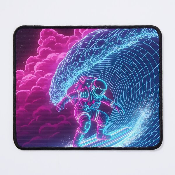 Item preview, Cosmic Wave Rider - Astronaut Synthwave Surfer designed and sold by powersunlight.