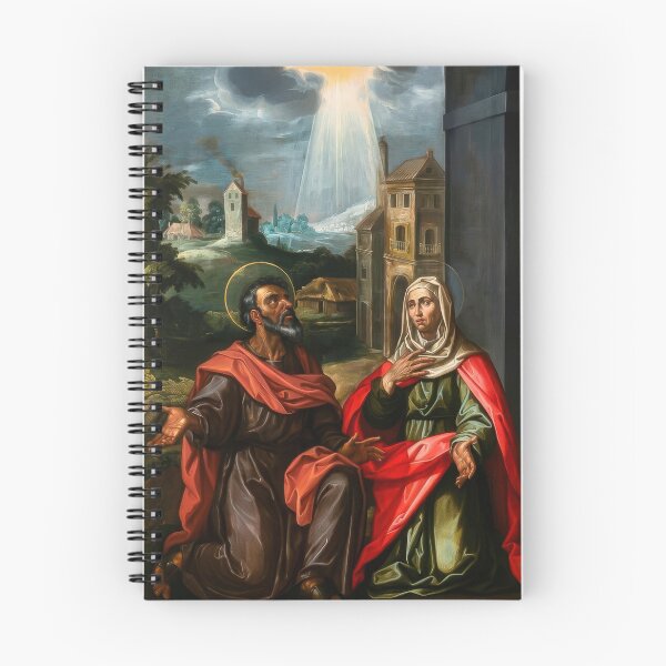 Item preview, Joachim and Anne Francisco Pacheco Spanish Baroque Painting designed and sold by TheSoulOfArt.