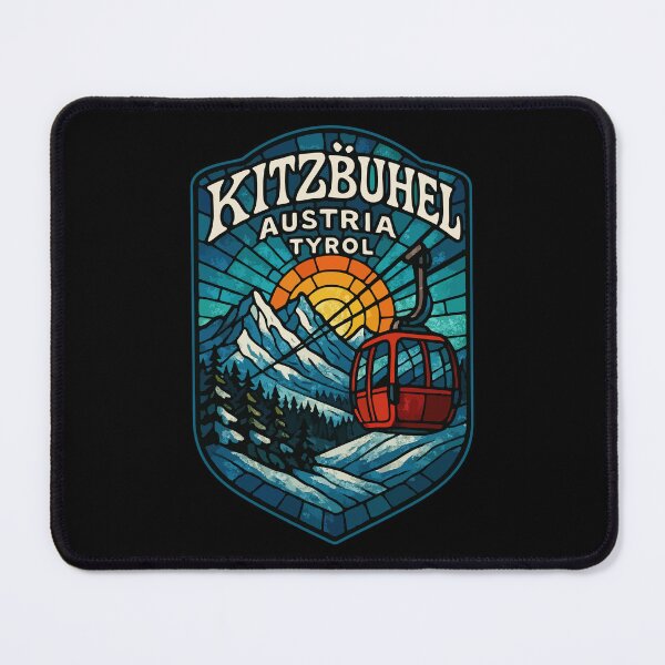 Item preview, Kitzbuhel Austria Tyrol Gondola Stained Glass Travel designed and sold by TomFrontierArt.