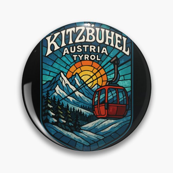 Item preview, Kitzbuhel Austria Tyrol Gondola Stained Glass Travel designed and sold by TomFrontierArt.