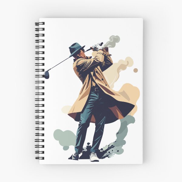 Item preview, Detective Golfer Swing – Stylish Noir Sports Illustration designed and sold by sorryNOTsorry.brand.