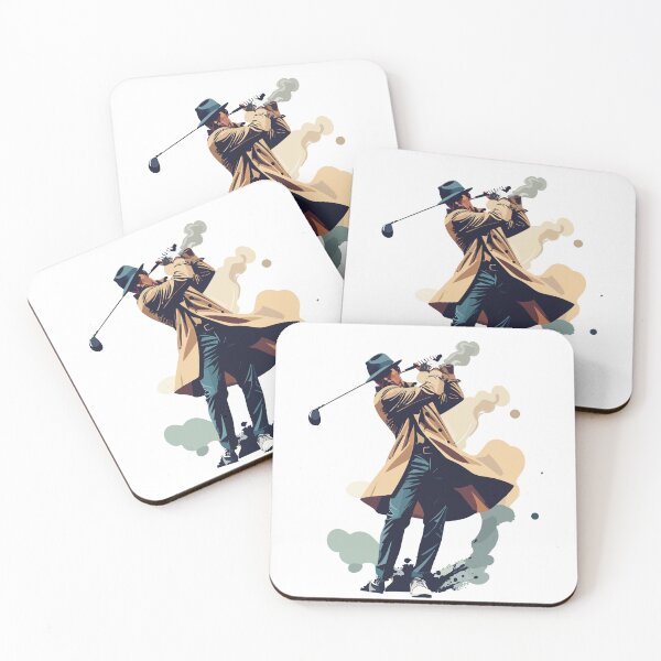 Item preview, Detective Golfer Swing – Stylish Noir Sports Illustration designed and sold by sorryNOTsorry.brand.