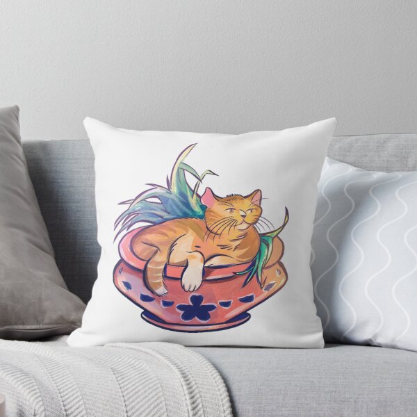 Item preview, Lazy Garden Cat – A Cozy Plant Pot Dream designed and sold by Sutvaomom.