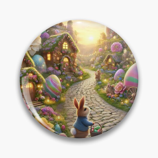 Item preview, Whimsical Easter Bunny Village designed and sold by NancyzKreations.