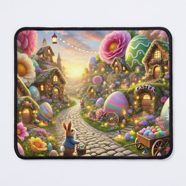Item preview, Whimsical Easter Bunny Village designed and sold by NancyzKreations.
