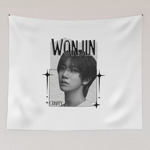 Item preview, Cravit Wonjin Inspired K-Pop Boy Group Portrait korean pop idols nine member group kpop fan art designed and sold by HELL0WBELLO.