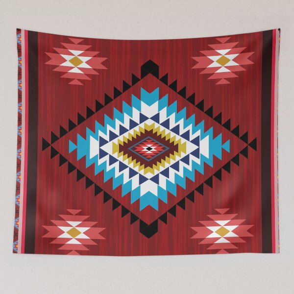 Item preview, Red Southwestern Geometric Textile Pattern designed and sold by PowerAntShop.