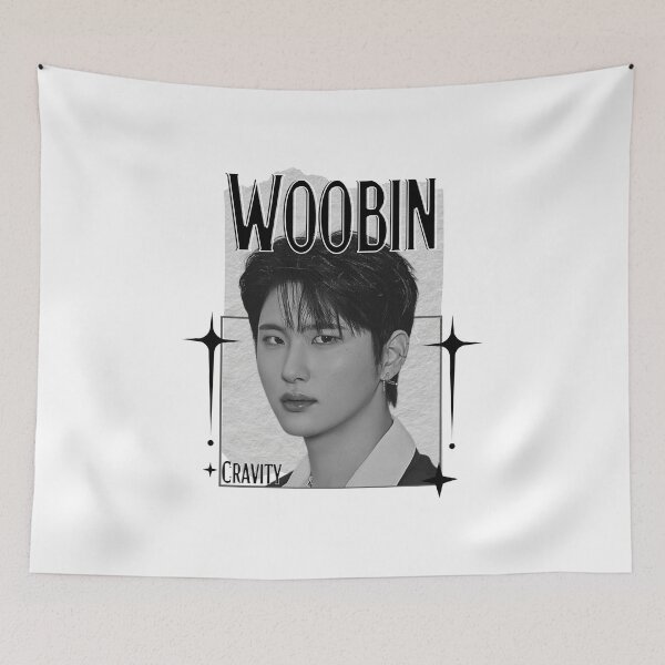 Item preview, Cravit Woobin Inspired K-Pop Boy Group Portrait korean pop idols nine member group kpop fan art designed and sold by HELL0WBELLO.