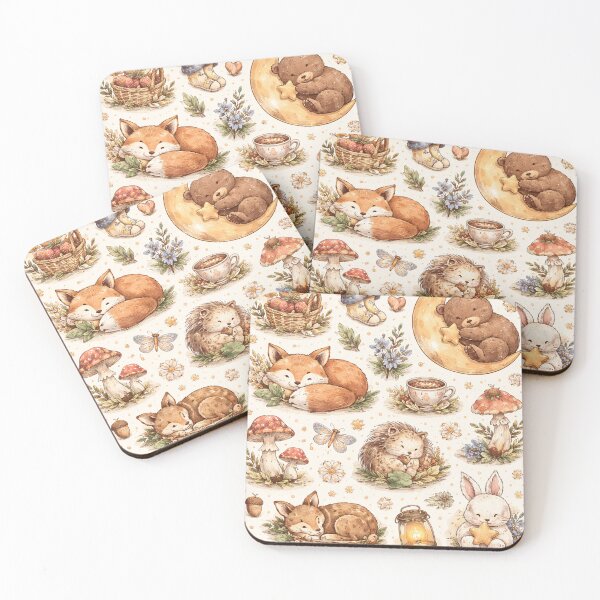Item preview, Cozy Woodland Animals Cottagecore Pattern designed and sold by emmasenior.