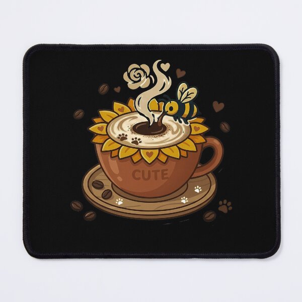Item preview, Sunflower Nectar - Cute Honey Bee & Floral Coffee Cup Art designed and sold by AbulailArt.