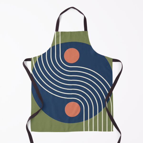Item preview, Olive Navy Blue Modern Abstract Pattern | Modern Geometric Circle Lines designed and sold by nineFlorals.