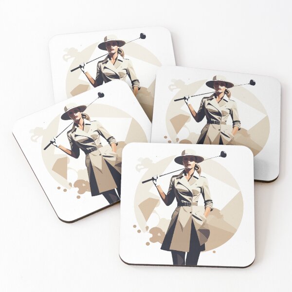 Item preview, Elegant Trench Coat Golfer – Modern Stylish Illustration designed and sold by sorryNOTsorry.brand.
