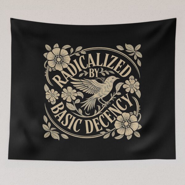 Item preview, Radicalized by Basic Decency Shirt, Vintage Floral Activist Protest Tee designed and sold by thudoando.