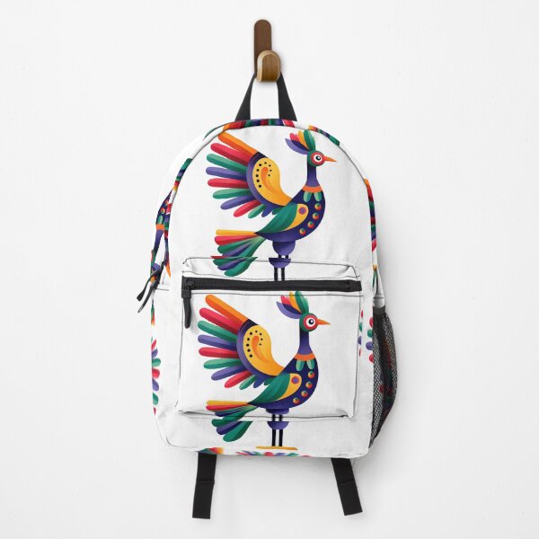 Item preview, Colorful Folk Art Bird - Vibrant Whimsical Fantasy Creature Print designed and sold by DesignArtist.ia.