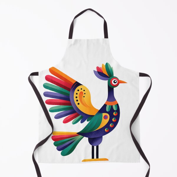 Item preview, Colorful Folk Art Bird - Vibrant Whimsical Fantasy Creature Print designed and sold by DesignArtist.ia.