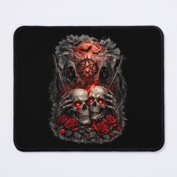 Item preview, Crimson Moon Reapers – Dark Gothic Skull & Roses designed and sold by Tadeusz1.