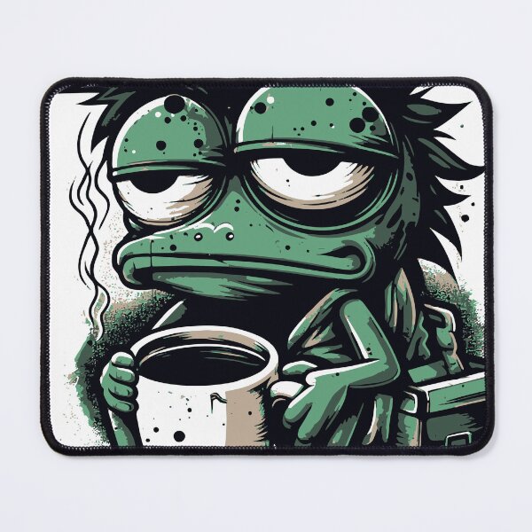 Item preview, A sarcastic tired frog character expressing the classic no sleep mood. The grunge textures and halftone shading add attitude while keeping designed and sold by Dejbar.
