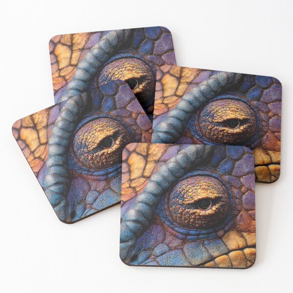 Item preview, Hypnotic Eye of a Blue and Yellow Chameleon - Macro Photography designed and sold by amrphotos18.