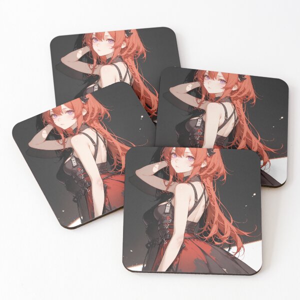 Item preview, Prelude Surtr Arknights Red Dress Dark Fantasy Anime Girl designed and sold by Tokyonomad.