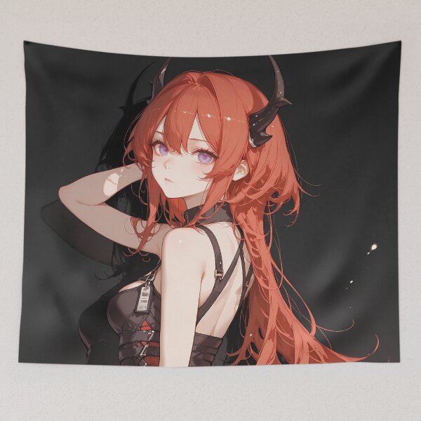 Item preview, Prelude Surtr Arknights Red Dress Dark Fantasy Anime Girl designed and sold by Tokyonomad.