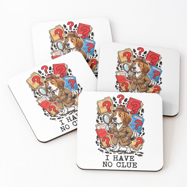Item preview, Confused Beagle Detective Messy Ink Stamp Typography Funny Art designed and sold by Tong4130.